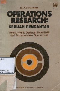 Image of OPERATIONS RESEARCH: SEBUAH PENGANTAR