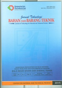 JURNAL TEKNOLOGI BAHAN DAN BARANG TEKNIK