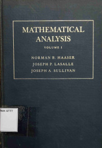 Image of A COURSE IN MATHEMATICAL ANALYSIS: INTRODUCTION TO ANALYSIS