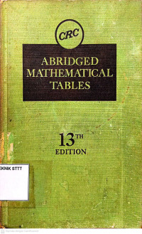 Image of ABRIDGED MATHEMATICAL TANLES 13TH EDITION