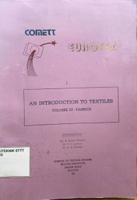 Image of AN INTRODUCTION TO TEXTILES VOLUME III : FABRICS