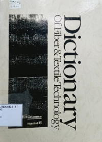 Image of DICTIONARY OF FIBER & TEXTILE TECHNOLOGY