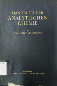Image of HANDBUCH DER ANALYTISCHEN CHEMIE