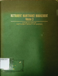 Image of INSTRUMENT MAINTENANCE MANAGEMENT VOLUME 3