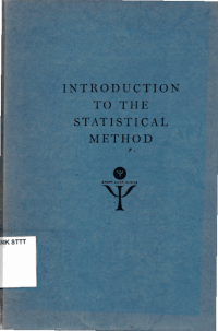 Image of INTRODUCTION TO THE STATISTICAL METHOD