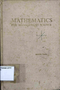 Image of MATHEMATICS FOR MANAGEMENT SCIENCE