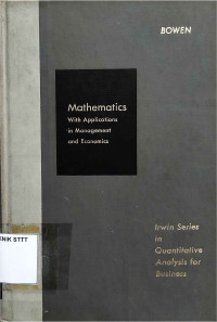 Image of MATHEMATICS WITH APPLICATIONS IN MANAGEMENT AND ECONOMICS