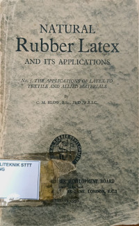 Image of NATURAL RUBBER LATEX AND ITS APPLICATIONS