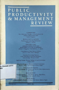Image of PUBLIC PRODUCTIVITY & MANAGEMENT REVIEW