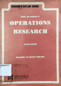 Image of SCHAUM'S OUTLINE OF THEORY AND PROBLEMS OF OPERATIONS RESEARCH