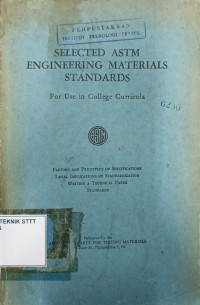 Image of SELECTED ASTM ENGINEERING MATERIALS STANDARDS