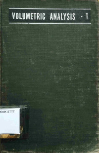 Image of VOLUMETRIC ANALYSIS VOLUME I: THEORITICAL FUNDAMENTALS
